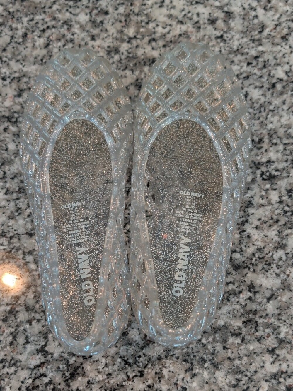 Old Navy Silver Glitter Clear Jelly Flats - Picture 5 of 5